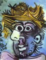 Tête d’homme au chapeau de paille 1971 cubiste